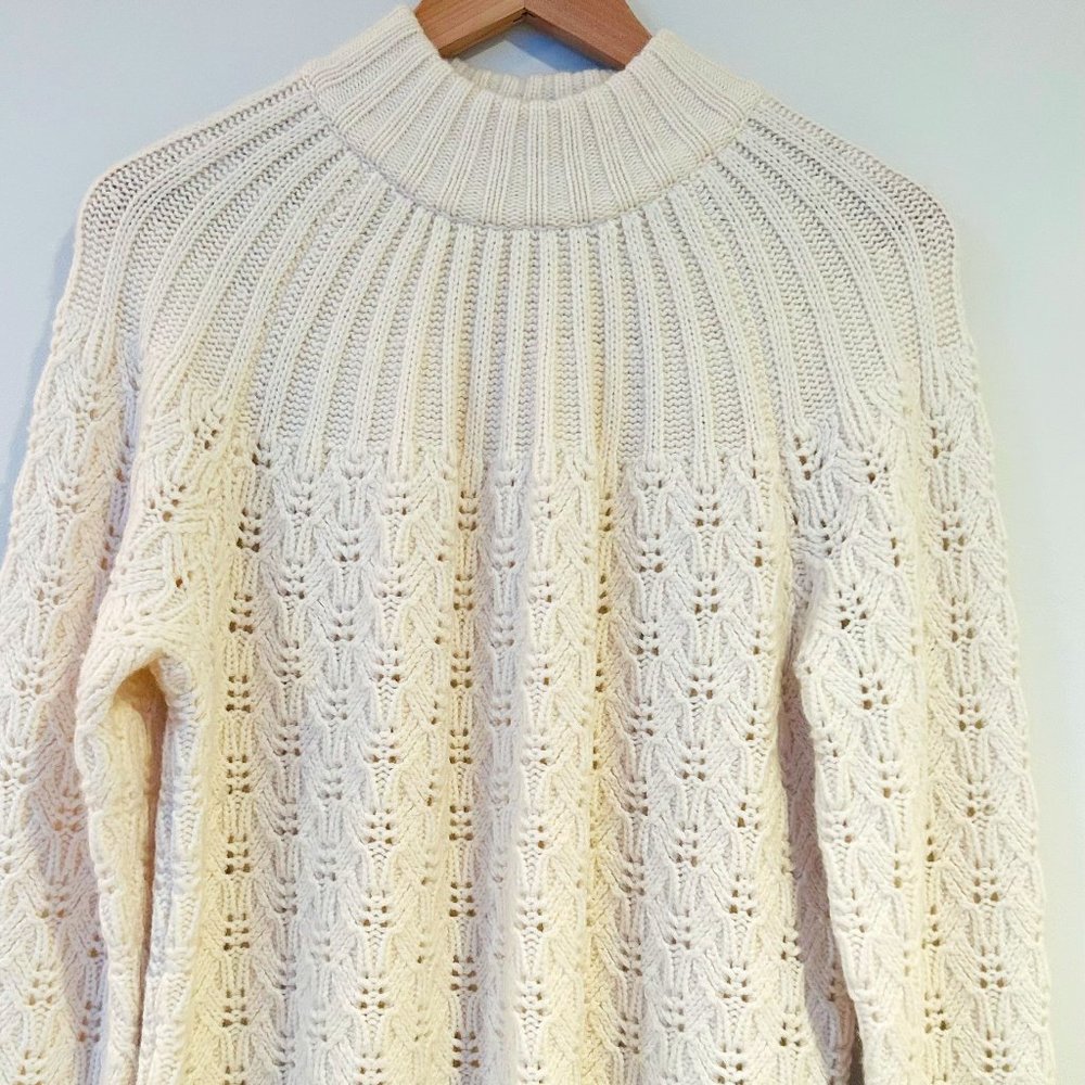 Madewell Hannah Stitch Mix Mock Neck Pullover